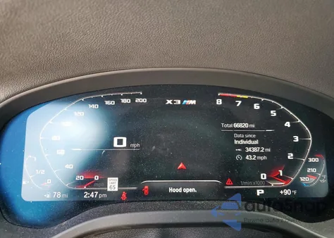 2021 BMW X3 M Competition z USA, uszkodzony, nr VIN 5YMTS0C08M9F87661